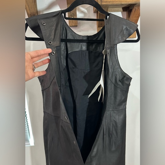 NWT Isabel Marant Robe Blazen Black Leather Dress FR 38 (US 6) - Picture 13 of 16